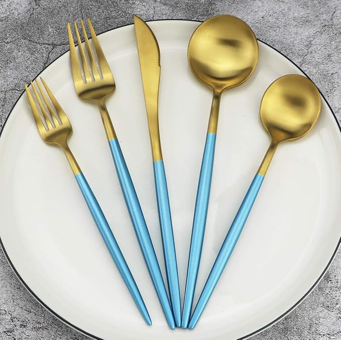 20-Piece 18/10 Stainless Steel Flatware Silverware, Luxury Dinnerware Set - Image 2