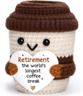 Retirement Gifts for Women Men, Farewell Gift Positive Crochet Coffee Cup | by OCCdesign