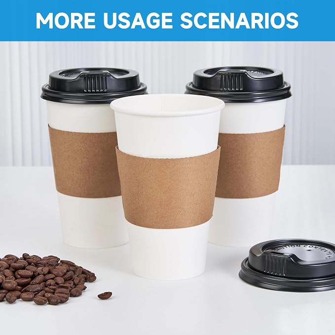 RACETOP 16 oz Disposable Paper Coffee Cups - Image 6