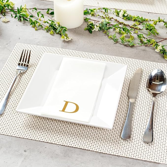 Luxenap 15.8 X 7.9 Inch Linen-Feel Guest Towels, 50 Lettered Hand Towels - Image 3