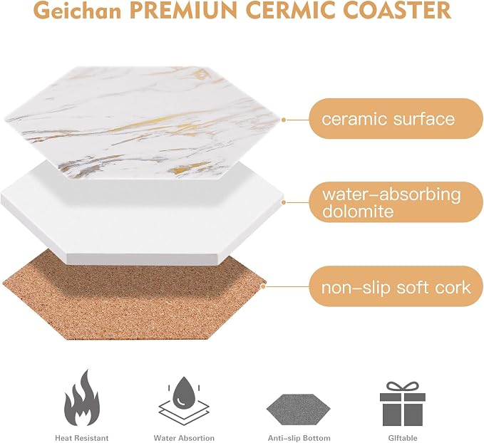 Marble Coasters for Drinks Absorbent - Image 5