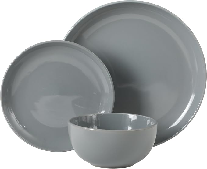 Gibson Home Rockaway 12 Piece Plates and Bowls Matte Outside/Shiny Inside Glaze - Image 6