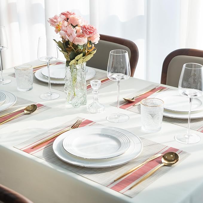 Placemats Set of 8 Vinyl/Plastic Woven Place Mats - Image 6