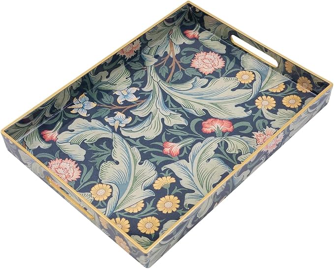 Large Tay for Ottoman Coffee Table, Modern Plastic Serving Tray by FUUKOU