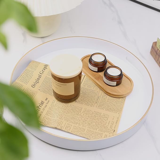 White Round Decorative Tray - Image 2