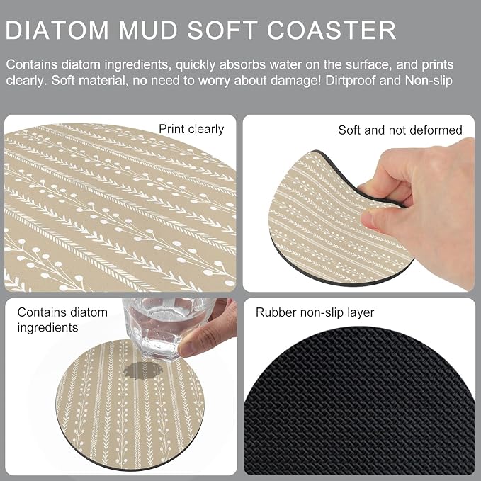 Modern Minimalist Coasters Set of 2, Absorbent Coasters - Image 9