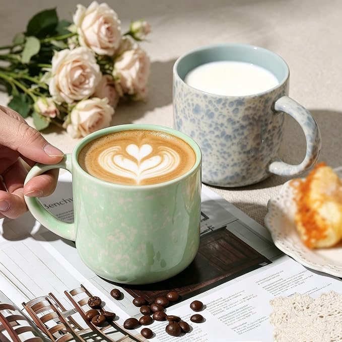 MONITO 12 OZ Coffee Mugs Set of 4, Modern Ceramic Coffee Mugs Set - Image 7