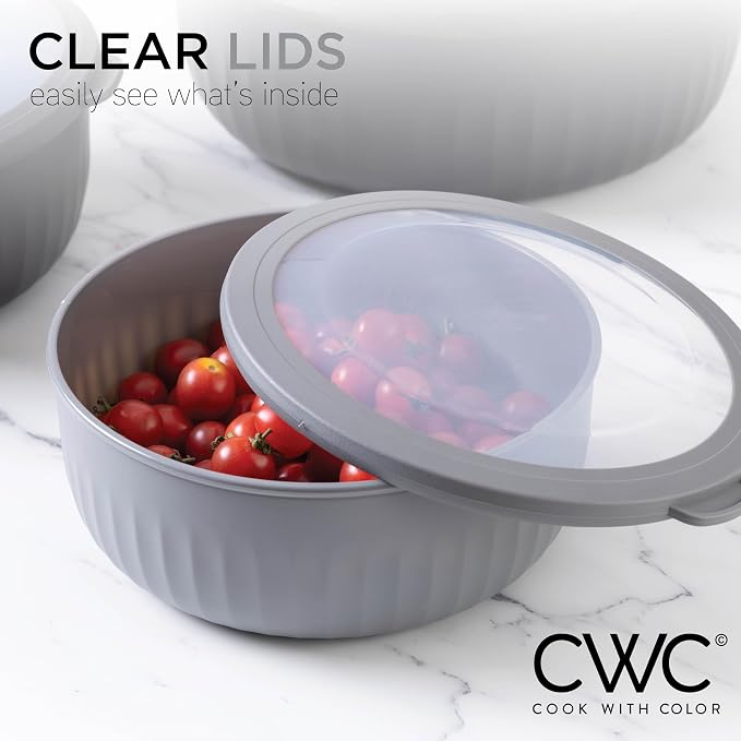 COOK WITH COLOR Prep Bowls with Lids- Wide and Deep Nesting Plastic Small - Image 4