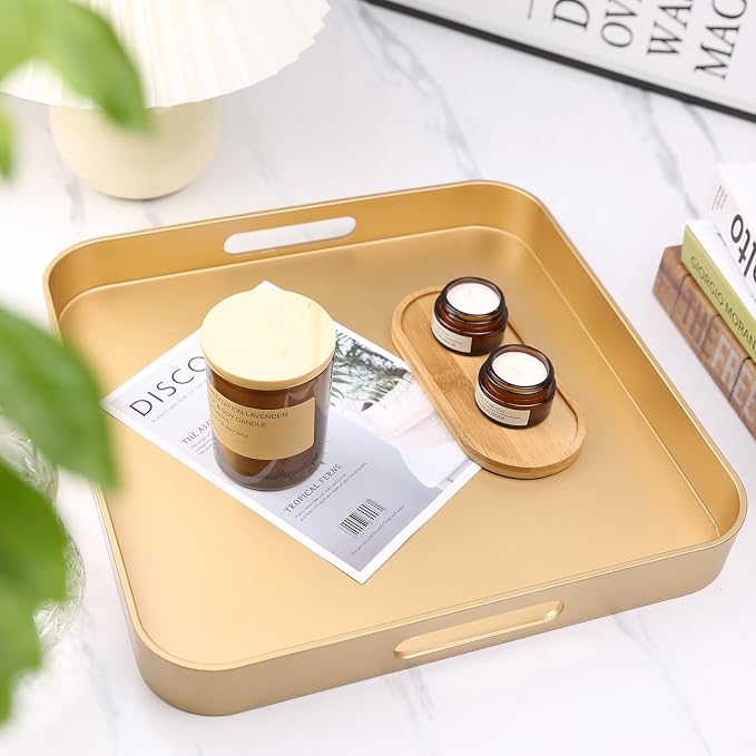 Gold Square Decorative Tray - Image 2