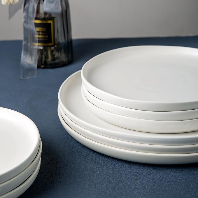 AmorArc Ceramic Dinner Plates Set of 6, 10.25 Inch Stoneware Dishes Set | Wavy - Image 6