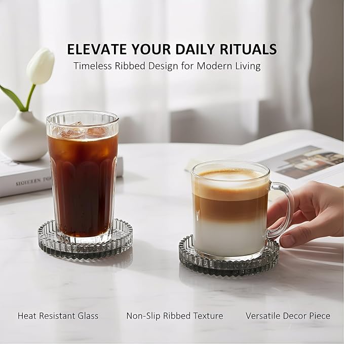 Coasters Set of 6 for Drinks, 3.8 Inch Large Coasters for Coffee Table - Image 3