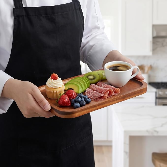 Small Solid Acacia Wood Serving Trays and Platters - Image 5