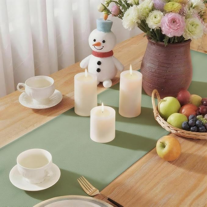 Sage Green Table Runner, Waterproof Washable Runners 72 Inches Long | Reusable - Image 6