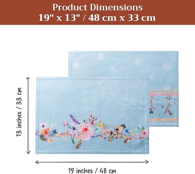 Maison d' Hermine Placemats Set of 4 Reusable 100% Cotton | Cloth Place Mats - Image 7