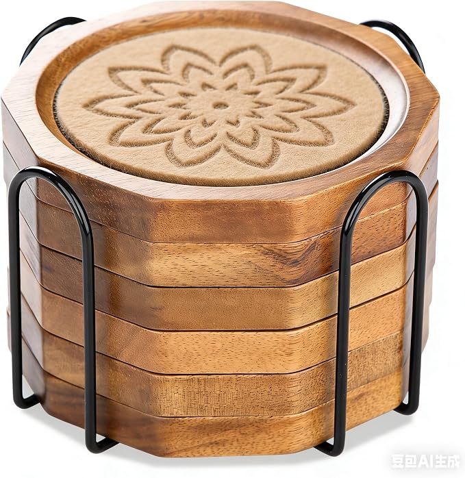 Wood Coasters for Drinks Absorbent by Unknown