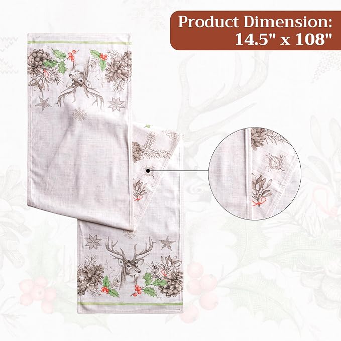 Maison d' Hermine Table Runner 100% Cotton 14.50" x 108" | Table Runners 108 - Image 7