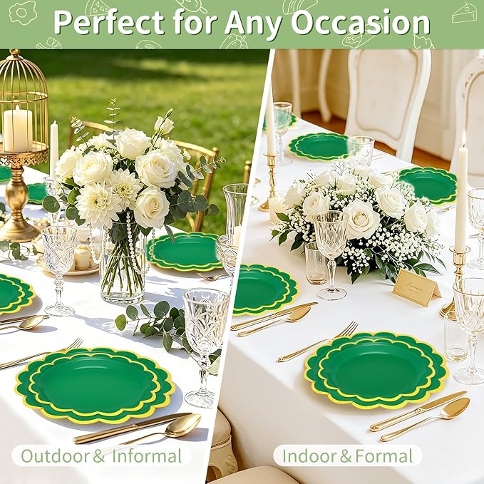 50 Pcs Green Paper Plates - Image 7