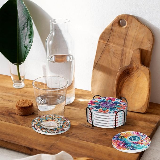 Boho Coasters Set of 6, Coasters - Image 9