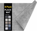 Faux Leather Heat Resistant Placemats 8 Packs, Waterproof Wipeable Dining PU by homing