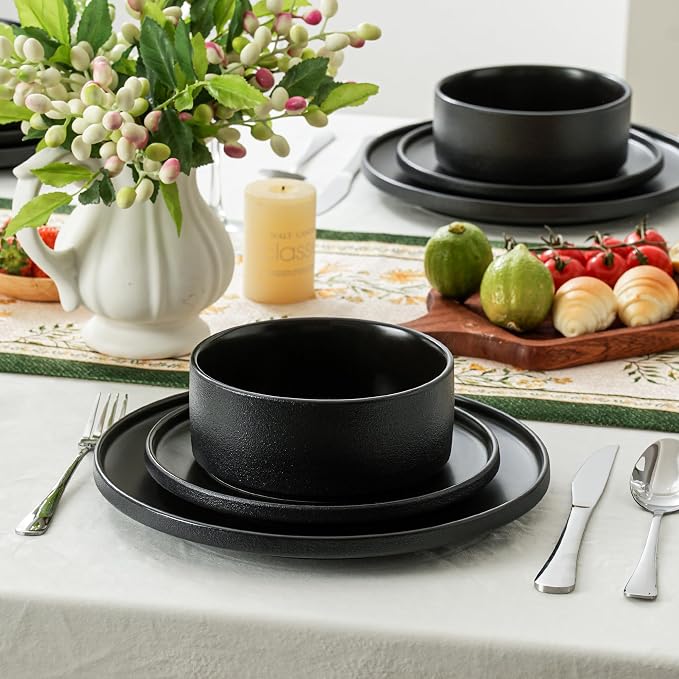 12 Piece Ceramic Plates and Bowls Sets - Image 2