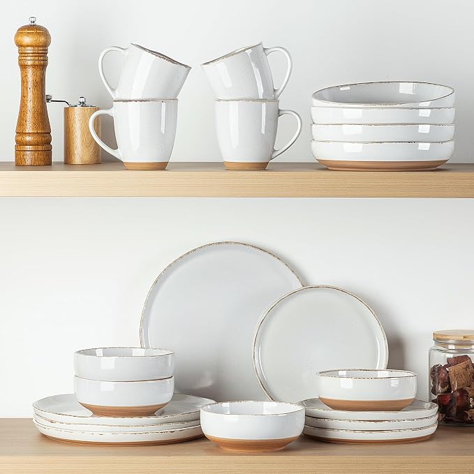 AmorArc 8.75'' Large Ceramic Pasta Bowls, 36oz Handpainted Stoneware Bowls Set - Image 8