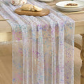 Artoid Mode Colorful Gold Gauze Table Runner 59x120 Inch 10FT, Glitter Metallic by ArtoidMode