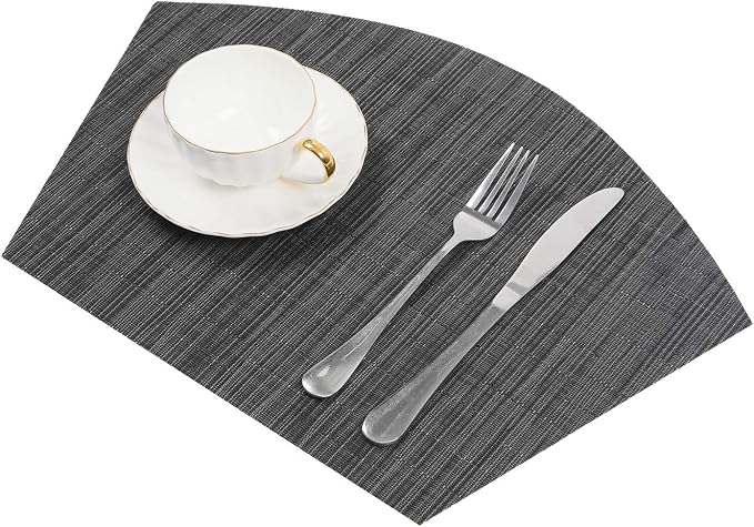 SHACOS Small Round Table Placemats Wedge Placemat Set of 4 Non Slip Heat - Image 2