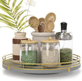 Oroutor 10-Inch Gray Wooden Lazy Susan Spice Organizer by Oroyutor