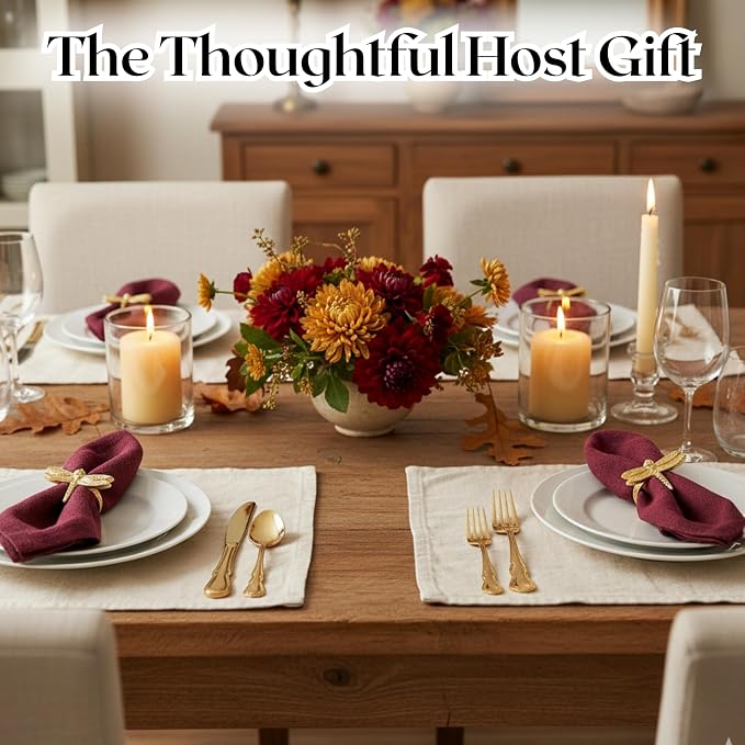 ALPHA Living HOME Napkin Rings, Napkin Ring Set of 12, Napkin Holders - Image 6