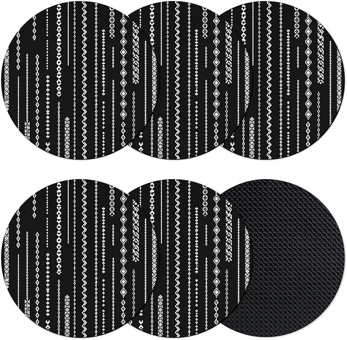 Contemporary Geometric Coasters Set of 6, Absorbent Coasters by Unknown