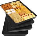 SpaceTrove 4-Pack Serving Tray Set, Reusable Plastic Serving Platter by Unknown