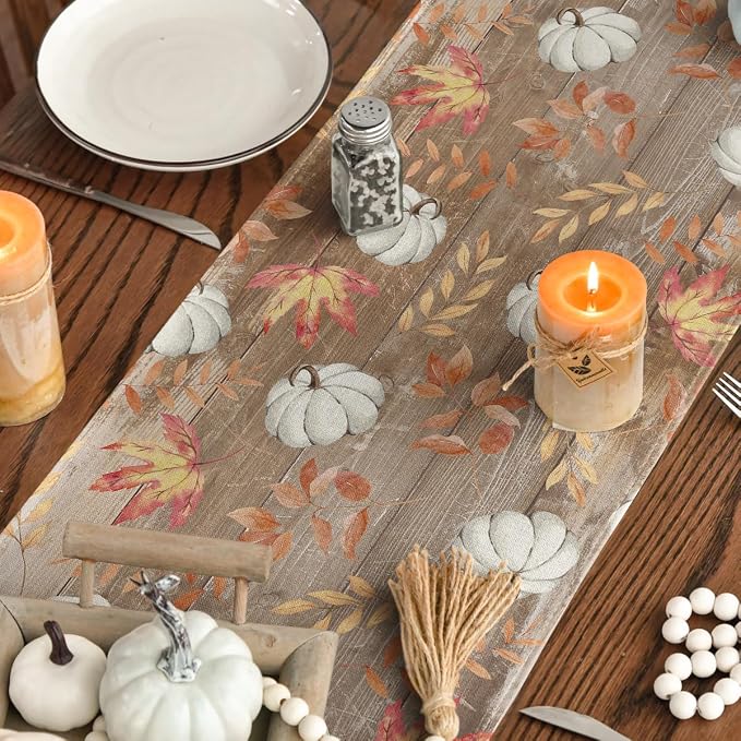 Artoid Mode 210 GSM Fall Table Runner 13x120 Inch Home Party Decor | Pumpkins - Image 4