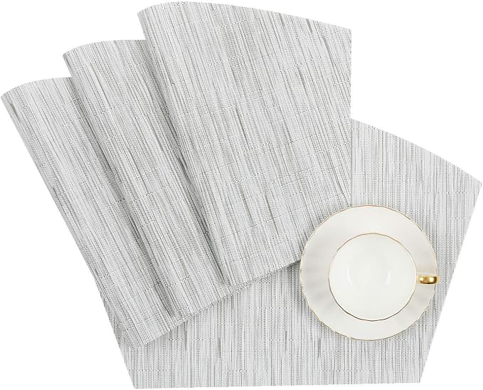 SHACOS Small Round Table Placemats Wedge Placemat Set of 4 Non Slip Heat - Image 7