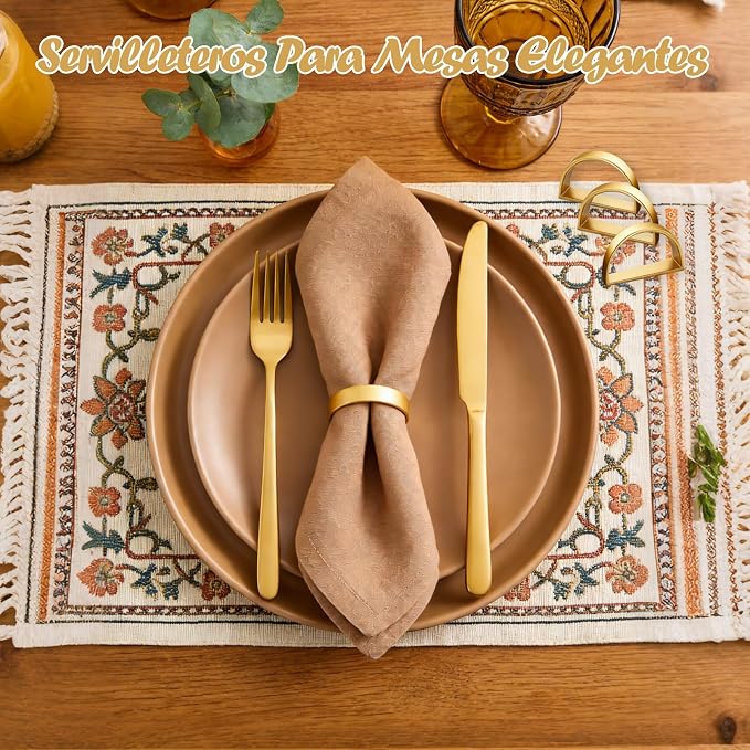 Napkin Rings Set of 12 Gold Napkin Holder Buckles | Napkin Ring Bulk - Image 5
