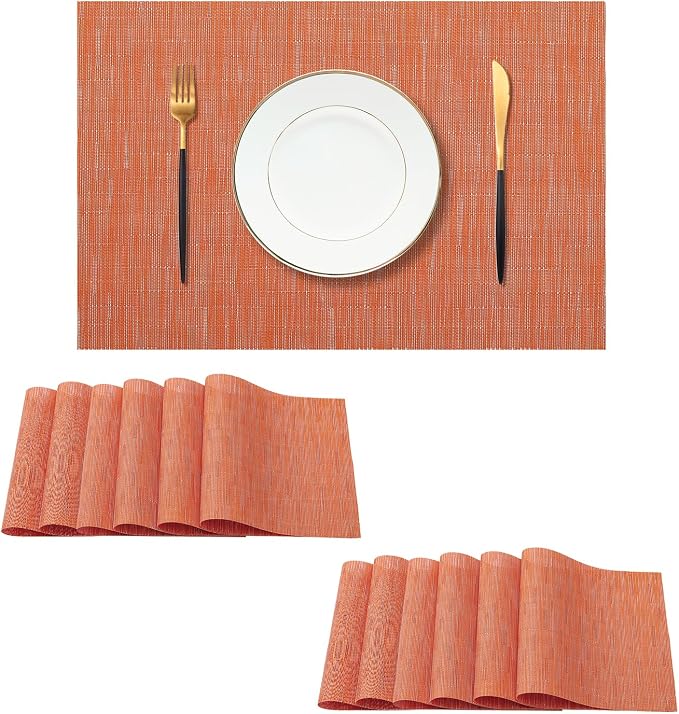 Leetaltree Orange Placemats Set of 12 by Leetaltree-ArtatEveryTable