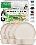 Grow Forward Premium Wheat Straw Plates and Bowls Sets by GrowForward