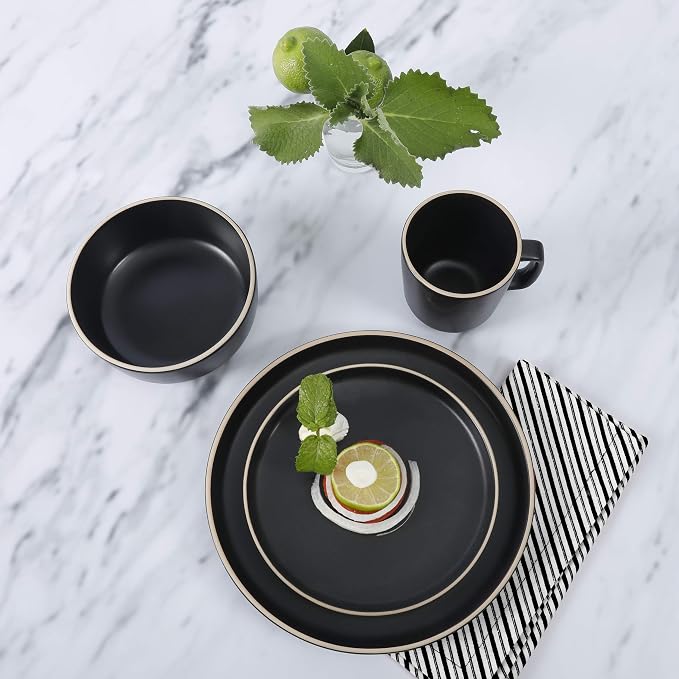 Gibson Home Zuma 16 Piece Round Kitchen Dinnerware Set, Service - Image 4