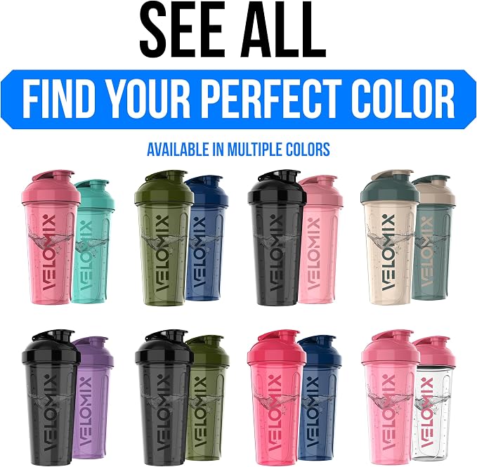 VELOMIX 2 Pack 28oz Protein Shaker Bottle, Leak Proof Shaker Cups - Image 8