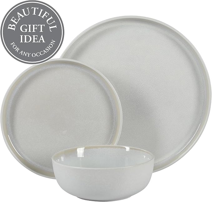 Gibson Elite Tahoe Sunset 12 Piece Stoneware Reactive Glaze Ceramic Plates and - Image 4