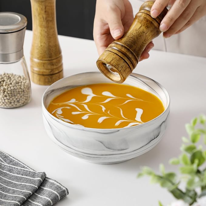 MALACASA Salad Soup Bowls Set of 2, 44 OZ Ceramic Bowls - Image 6