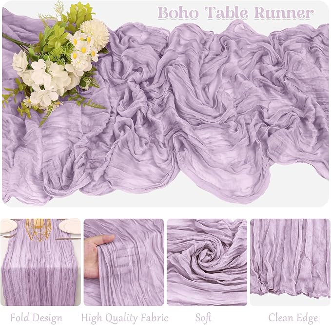 10 Pack Cheesecloth Table Runner 10FT Boho Gauze Rustic Fabric Table Runner - Image 3