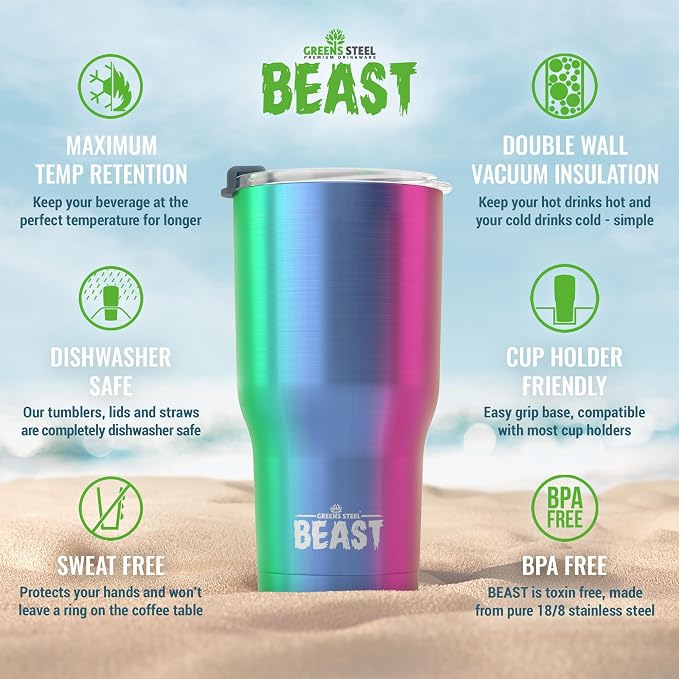 Beast 30 oz Tumbler Stainless Steel Vacuum Insulated Coffee Ice Cup Double Wall - Image 6