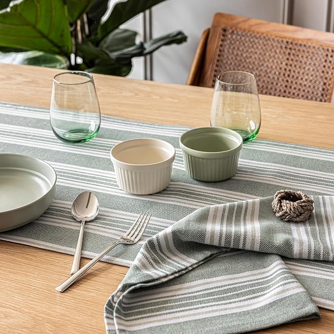 Over&Back 18x108 Woven Striped Table Runner - Image 7