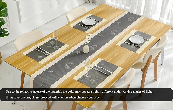 PIGCHCY Elegant Placemats with Matching Table Runner, Washable Durable Plastic - Image 7