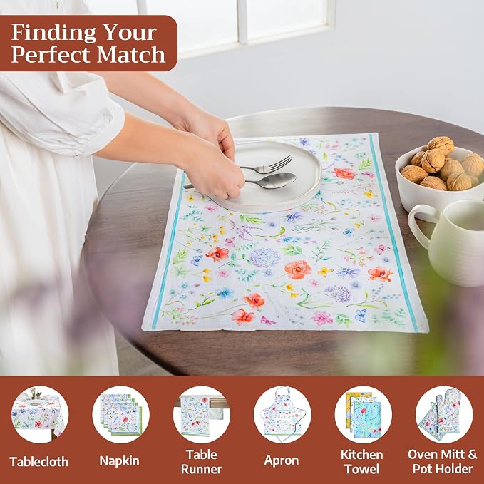 Maison d' Hermine Placemats Set of 4 Reusable 100% Cotton | Cloth Place Mats - Image 4