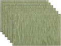 SHACOS Placemats Set of 6 Woven Vinyl Place Mats by SHACOS