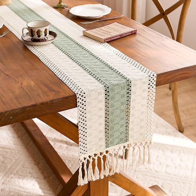 Sage Green Table Runner 72 Inches Long - Image 2