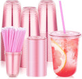KesaPlan 50 Pack 16 oz Pink Plastic Party Cups by KesaPlan
