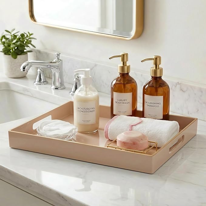 15.8" x 11.8" Blush Pink Plastic Serving Tray - Image 4