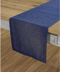Solino Home 100% Pure Linen Dining Table Runner Navy, Athena 14 x 144 in | by SolinoHome